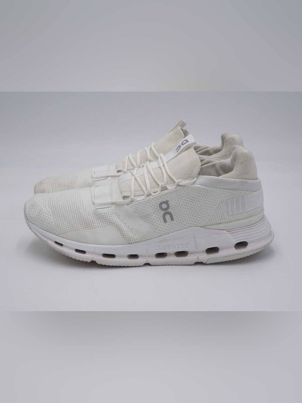 On Running Men's CloudTec Sneakers in Off-White with Gray Logo size 9 woman